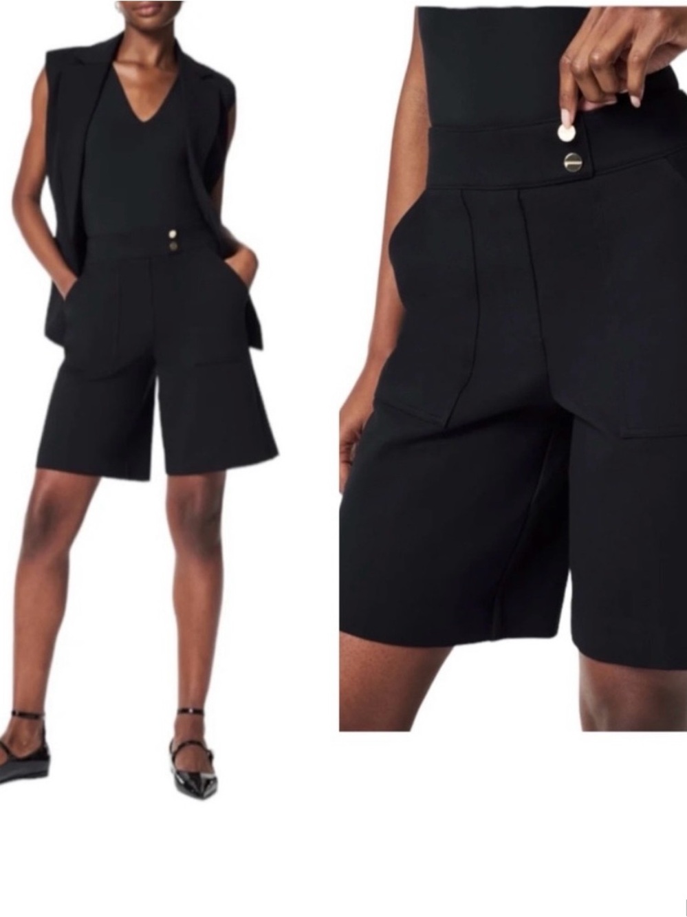 Spanx Black High-Waist Tailored Women’s Shorts